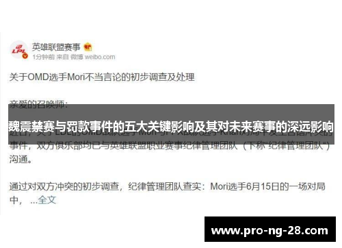 魏震禁赛与罚款事件的五大关键影响及其对未来赛事的深远影响